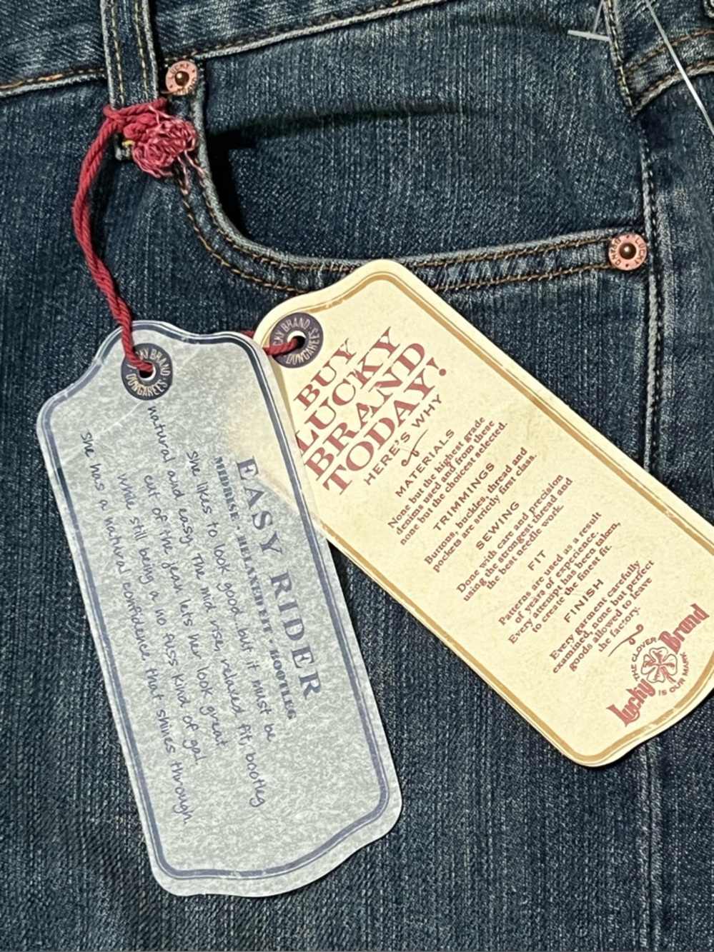 NWT Vintage Y2K Lucky Brand Easy Rider Boot Cut Jeans Made in USA Sz 31 - Picture 5 of 11